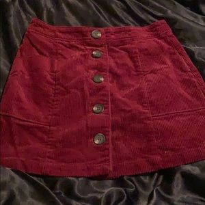 burgundy skirt